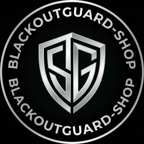 Logo of Blackoutguard-Shop with a shield design on a black background
